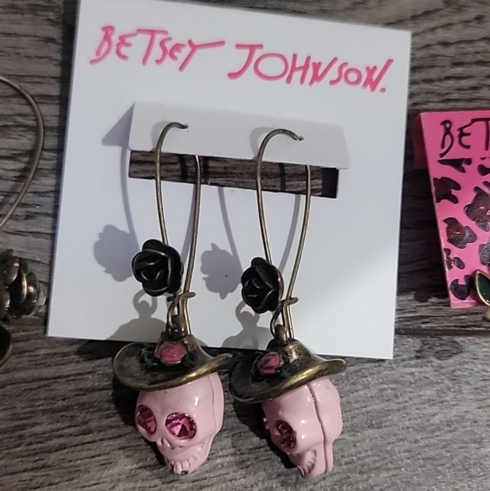 Betsey Johnson Skull Cowboy Earrings
